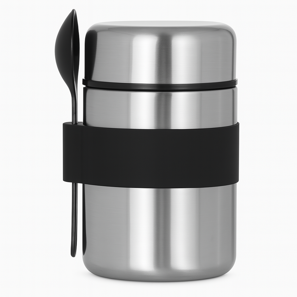 400ml Food Jar Stainless Steel for Kids and Adults-SS+ Black