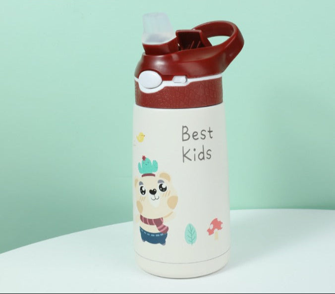400ml Stainless Steel Water Bottle for Kids - Burgundy
