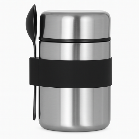 400ml Food Jar Stainless Steel  for Kids and Adults-SS+ Black