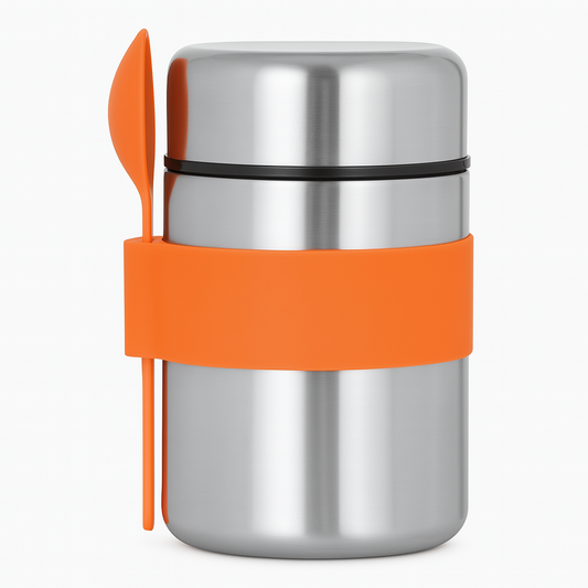 400ml Food Jar Stainless Steel  for Kids and Adults - SS+Orange