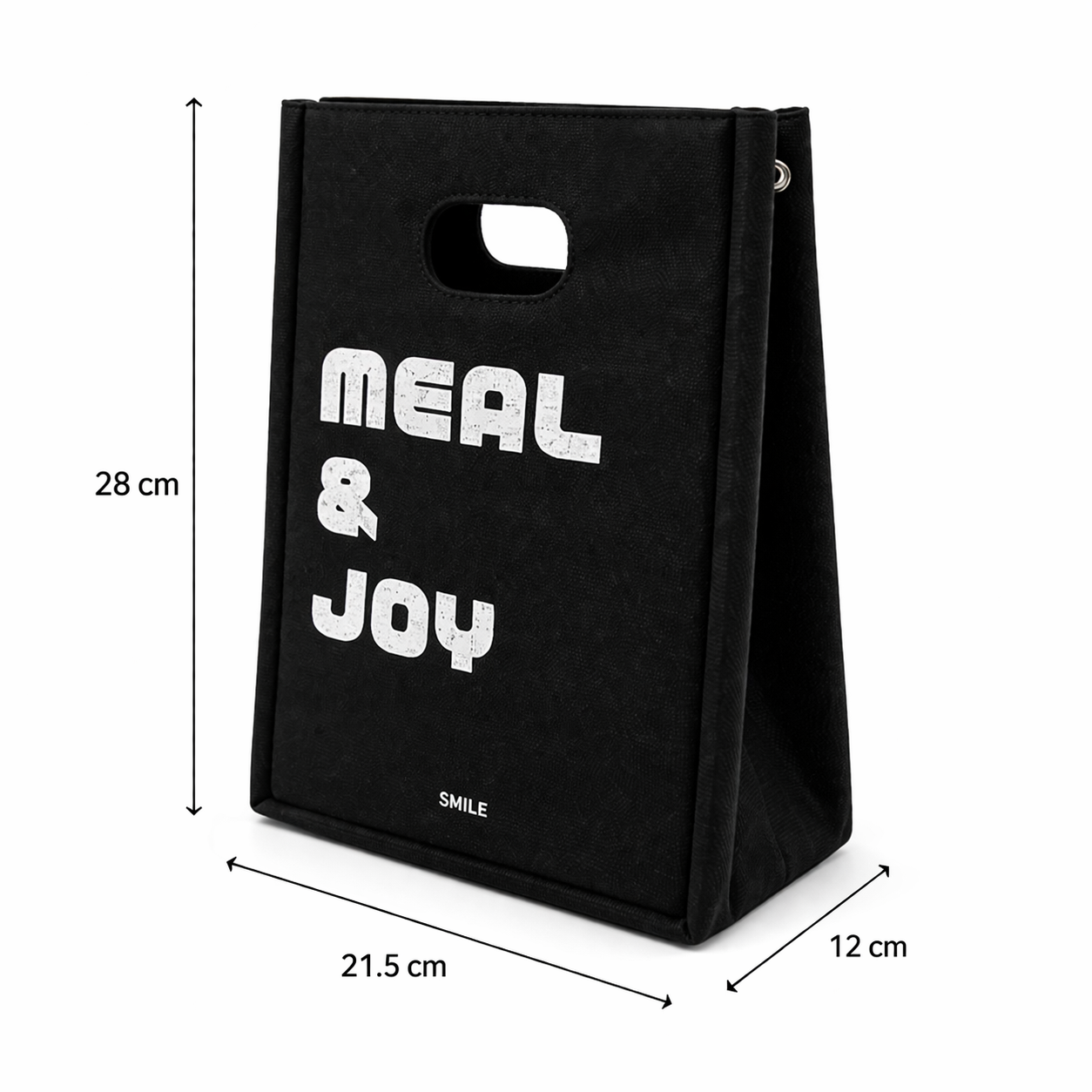Matte Black Insulated Lunch Bag – Signature “Meal & Joy” Edition