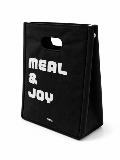 Matte Black Insulated Lunch Bag – Signature “Meal & Joy” Edition