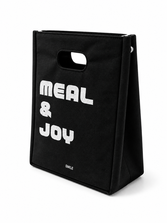 Matte Black Insulated Lunch Bag – Signature “Meal & Joy” Edition