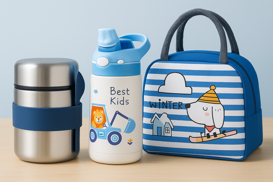 Kids Lunch Essentials Set – Thermos, Bottle & Bag