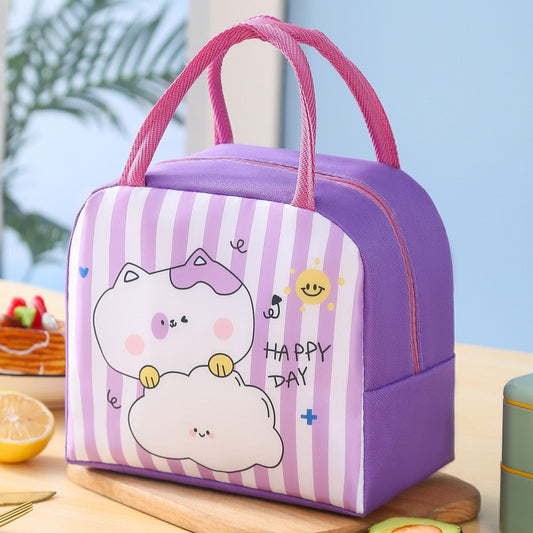 Kids Insulated Lunch Bag - Cat Purple