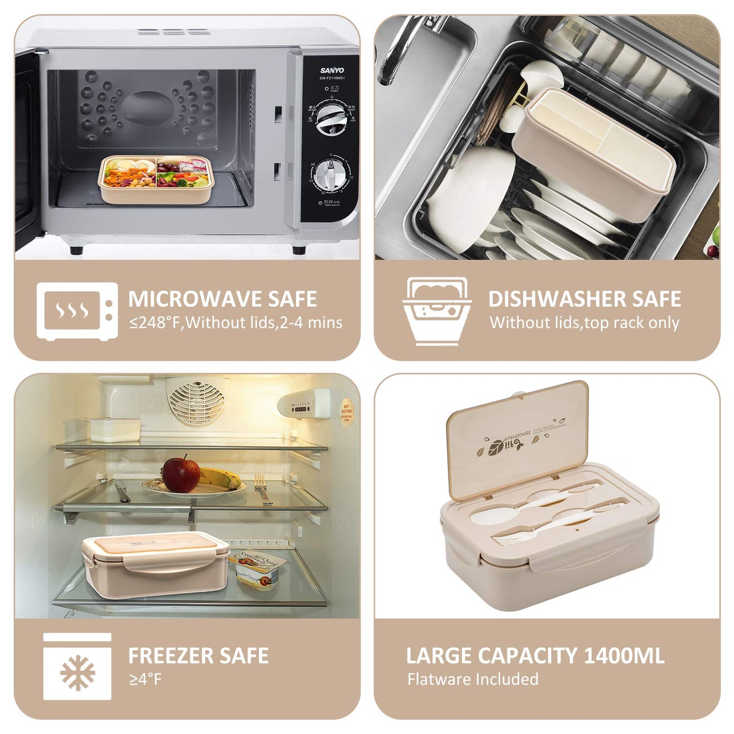 Bento Lunch Box For Adults and Kids