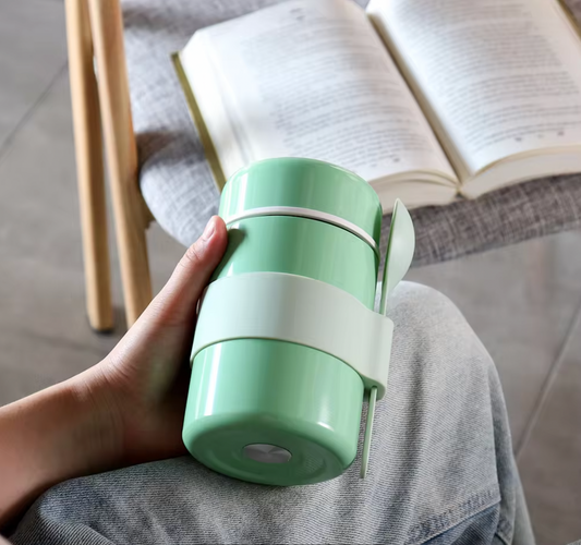 400ml Food Jar Stainless Steel  for Kids and Adults - Green