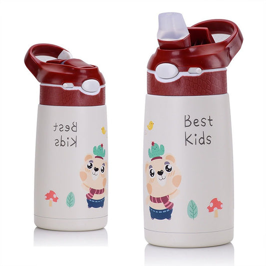 400ml Stainless Steel Water Bottle for Kids - Burgundy